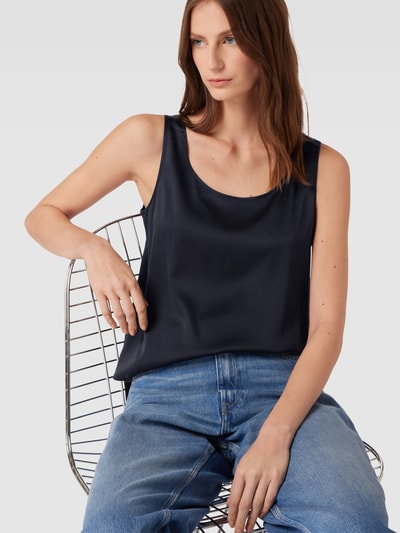 MaxMara Leisure Top bluzkowy w jednolitym kolorze model ‘PAN’ Granatowy 3