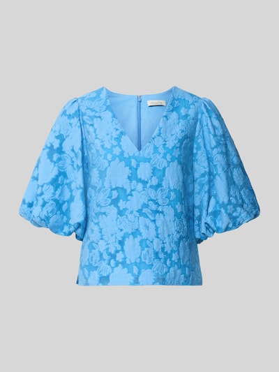 Produktfoto, Regular Fit Bluse aus Viskose-Mix Modell 'Limana' von Ted Baker, Mieszanka wiskozy, krój regular fit, kwiatowy wzór, Rękaw o dł. 1/2, Dekolt w serek, Długość tyłu w rozmiarze 36: 59 cm, Długość rękawów w rozmiarze 36: 38 cm