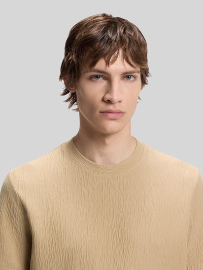 HUGO Regular Fit T-Shirt aus Baumwoll-Mix Beige 3