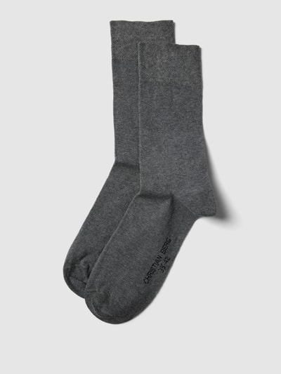 Christian Berg Men Socken mit elastischen Bündchen im 2er-Pack Mittelgrau 1