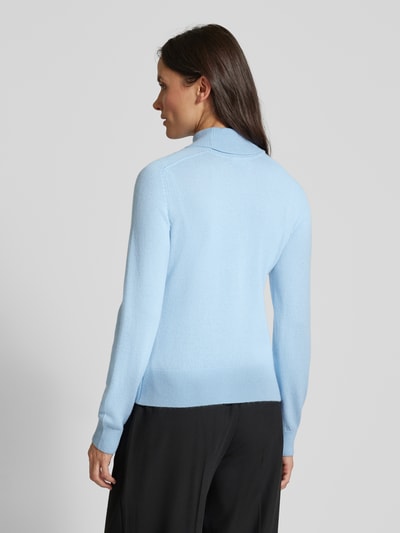 comma Rollkragenpullover mit gerippten Abschlüssen Bleu 5