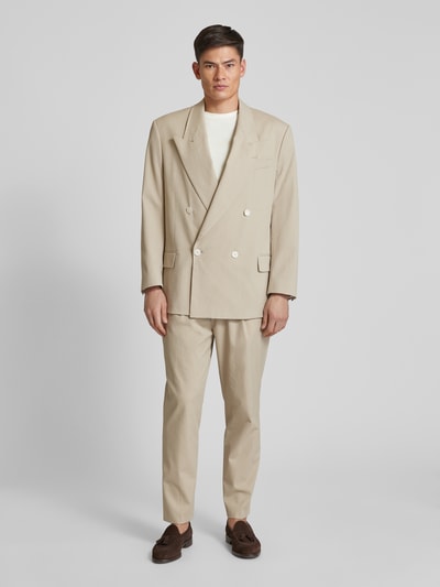 BOSS Oversized colbert met dubbele knoopsluiting, model 'Boss' Beige - 1