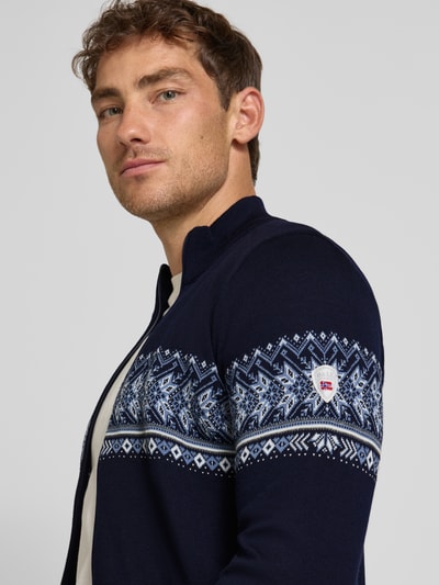 Dale of Norway Gebreid jack met opstaande kraag en ritssluiting Marineblauw - 3