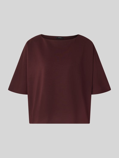 Produktfoto, bordeauxrotes Regular Fit T-Shirt aus Modal-Mix Modell 'Ginne' von OPUS, samtige Textur, einfache Form, Damen T-Shirt