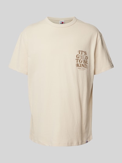 Tommy Jeans Regular fit T-shirt met labelprint, model 'NOVELTY GRAPHIC' Beige - 2