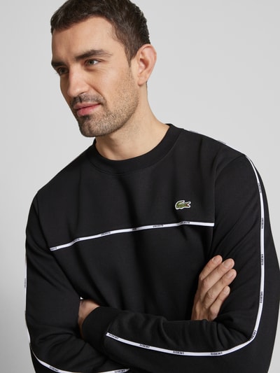 Lacoste Sweatshirt mit Logo-Badge Modell 'TAPE' Black 3