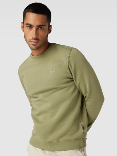 Blend Sweatshirt met labelprint Olijfgroen - 3