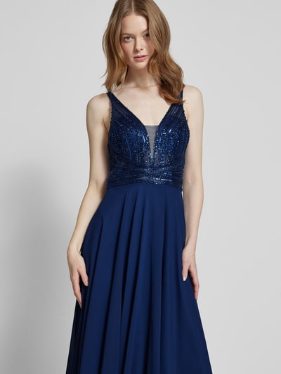 Hey Kyla Abendkleid mit Paillettenbesatz Blau 3