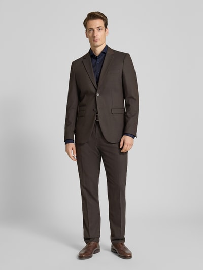 OLYMP Level Five Regular fit zakelijk overhemd met structuurmotief Marineblauw - 1