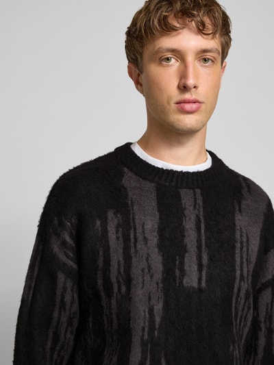 Jack & Jones Sweter z dzianiny z prążkowanymi wykończeniami model ‘COVER’ Czarny 3