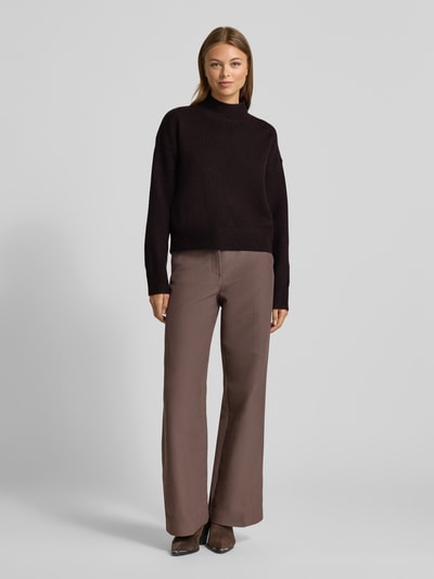 Neo Noir Relaxed Fit Strickpullover mit Woll-Anteil Modell 'Paulina' Dunkelbraun 1