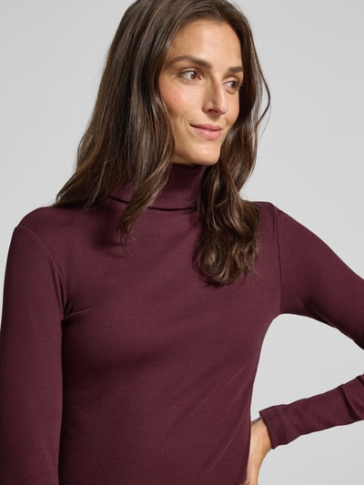 Vero Moda Slim Fit Langarmshirt mit Baumwollanteil Modell 'CHLOE' Bordeaux 3