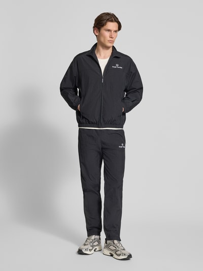 Sergio Tacchini Straight Fit Stoffhose mit Logo-Stitching Modell 'Nayla' Black 1