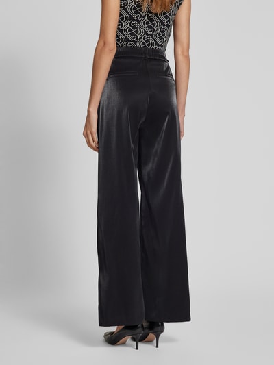 comma Wide Leg Stoffhose mit Gürtelschlaufen Black 5