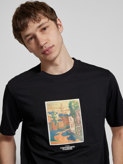 Jack & Jones T-shirt met motiefprint, model 'PAROS' Zwart - 3