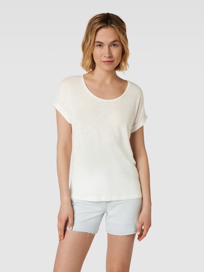 Tommy Hilfiger T-shirt met vaste mouwomslagen Ecru - 4