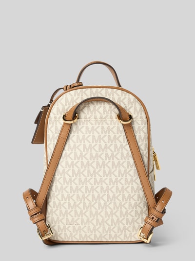 MICHAEL Michael Kors Plecak z nadrukiem z logo na całej powierzchni model ‘Sable’ Écru 4