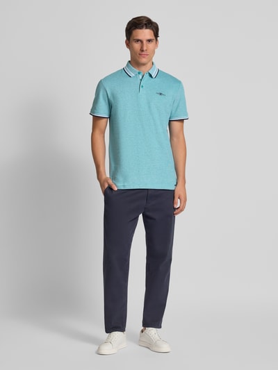 Tom Tailor Regular fit poloshirt van katoenmix Donkergroen gemêleerd - 1