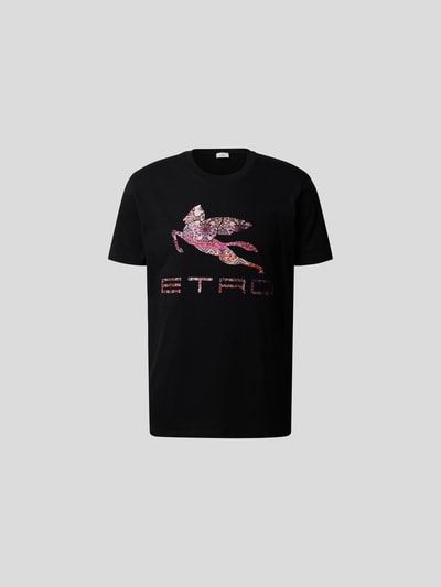 Etro T-Shirt mit Label-Stitching Schwarz 2