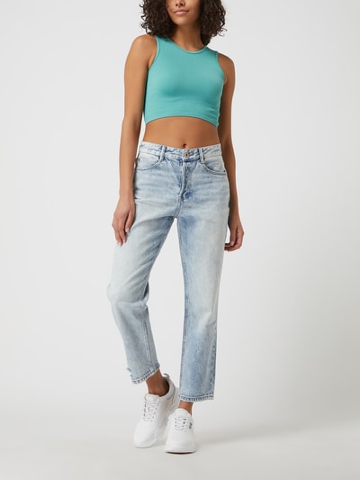 Only Cropped Top mit Rippenstruktur Modell 'Gwen'  Gruen 1