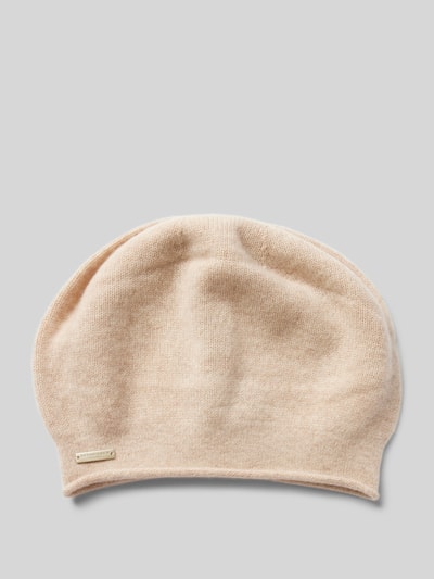 Seeberger Kaschmir-Beanie mit Label-Detail Sand 1