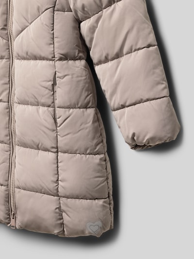 s.Oliver RED LABEL Regular fit gewatteerde lange jas met voering van teddypluche
 Steengrijs - 2