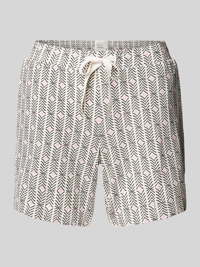 Schiesser Regular Fit Shorts mit Allover-Muster Modell 'Mix+Relax' Taupe 2