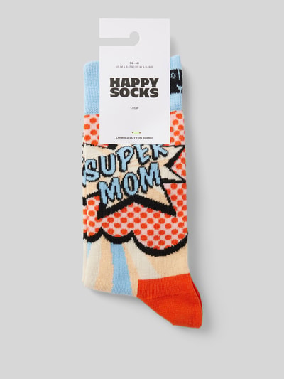 Happy Socks Sokken met motiefprint, model 'Super Mum' Rood - 3