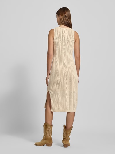 Pieces Loose Fit Strickkleid aus reiner Baumwolle Modell 'NUKA' Beige 5