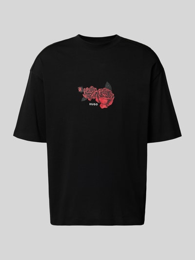 HUGO Oversized T-Shirt aus reiner Baumwolle Modell 'DOMANS' Black 2