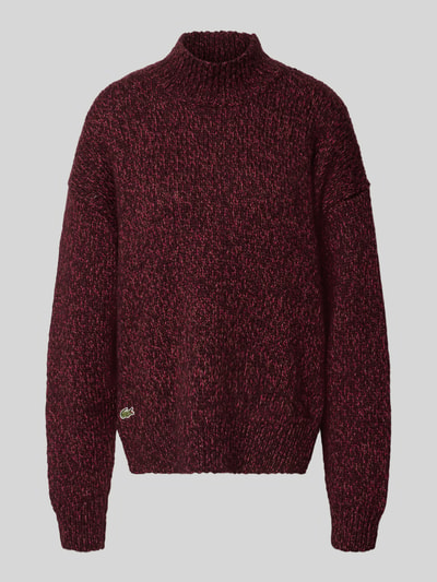 Lacoste Oversized Pullover aus Woll-Mix Bordeaux 1