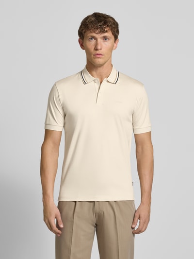 BOSS Slim Fit Poloshirt aus reiner Baumwolle Offwhite 4