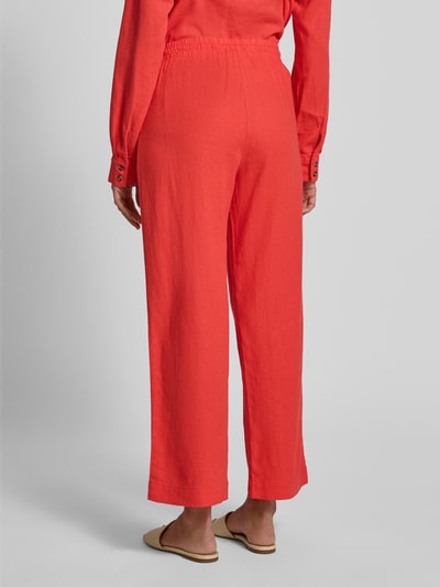 FREE/QUENT Straight leg linnen broek met steekzakken, model 'Lavea' Lichtrood - 5