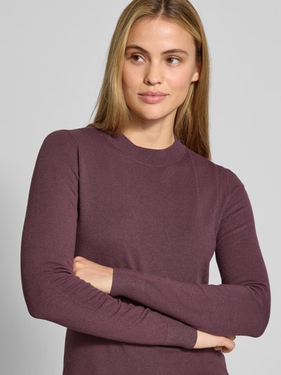 Christian Berg Woman Slim Fit Strickpullover mit elastischen Abschlüssen Aubergine 3