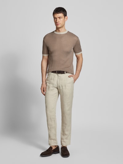 Emporio Armani T-Shirt mit Sturkturmuster Beige 1