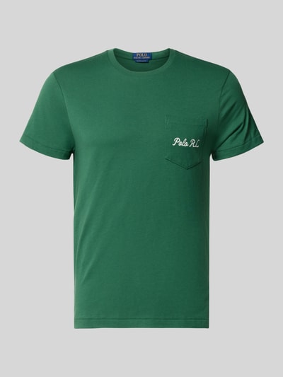 Polo Ralph Lauren Slim Fit T-Shirt aus reiner Baumwolle mit Polo Bear Motiv-Print Dunkelgruen 1
