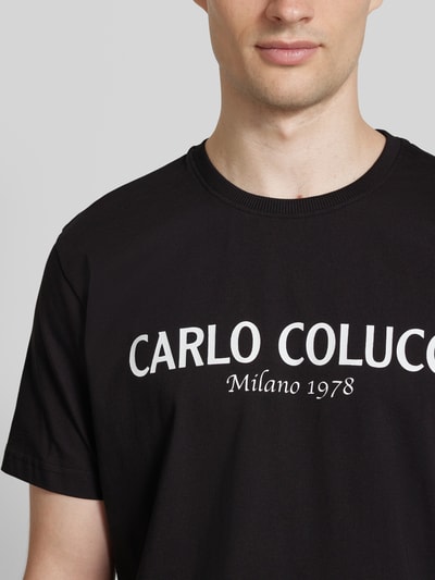 CARLO COLUCCI T-shirt met labelprint Zwart - 3