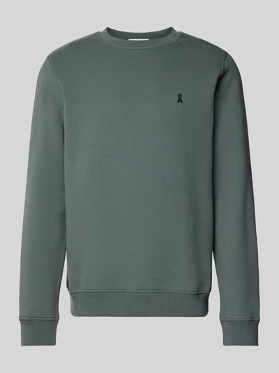 Produktfoto, Regular fit herensweatshirt van pure biologische katoen Regular Fit Sweatshirt aus reiner Bio Baumwolle Modell 'BAARO FLEECE' van Armedangels, effen, logo-detail, ronde hals, lange mouw, geribde boorden, zachte sweattextuur