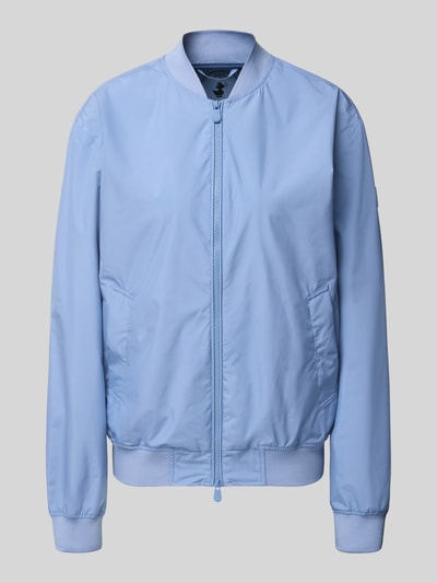 Productfoto, lichtblauwe Jacke met Zweiwege-Reißverschluss Modell 'OLEN' van SAVE THE DUCK, regular fit, materiaal-mix met stretch, staande kraag, effen kleur, glad oppervlak