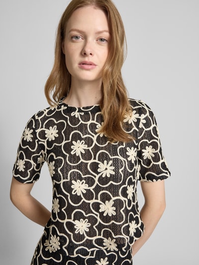 GUIDO MARIA KRETSCHMER WOMAN Cropped Blusenshirt mit Rundhalsausschnitt Black 3