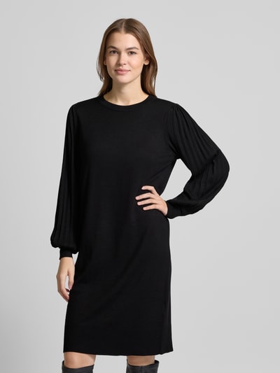 Kaffe Knielanges Kleid mit Puffärmeln Modell 'Alone' Black 4