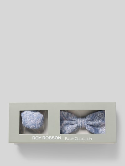 Roy Robson Strik en pochet in een set van pure zijde Lichtblauw - 1