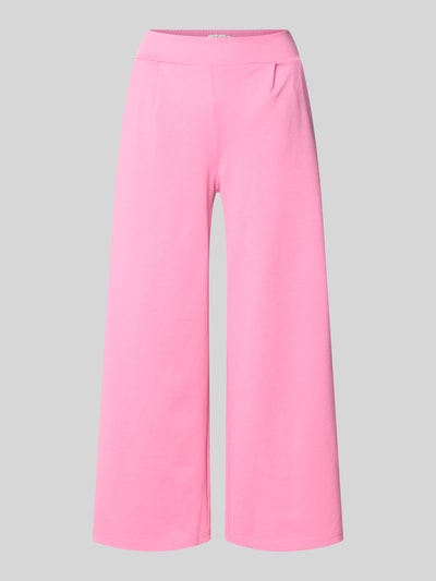 Produktfoto, Wide Leg Sweatpants mit elastischem Bund Modell 'Kate' von ICHI in kräftigem Rosa, glatte Textur, Damen Sweatpants, Material-Mix mit Viskose-Anteil