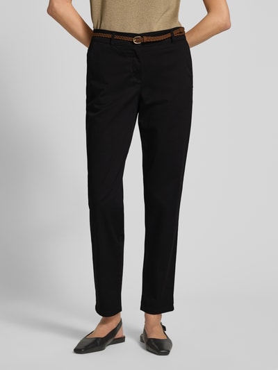 Christian Berg Woman Chino mit Paspeltaschen am Gesäß und Gürtel Black 4
