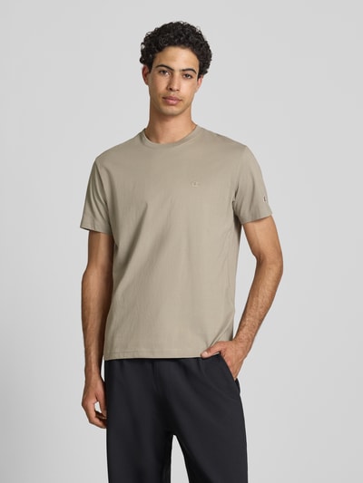 Champion T-Shirt mit Label-Stitchings und Rundhalsausschnitt Beige 4