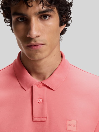 BOSS Orange Slim Fit Poloshirt aus Baumwoll-Stretch Modell 'PASSENGER' Hellrot 3
