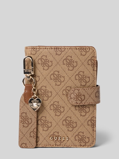 Guess Portemonnee met logo-applicatie, model 'Brenton' Lichtbruin - 1
