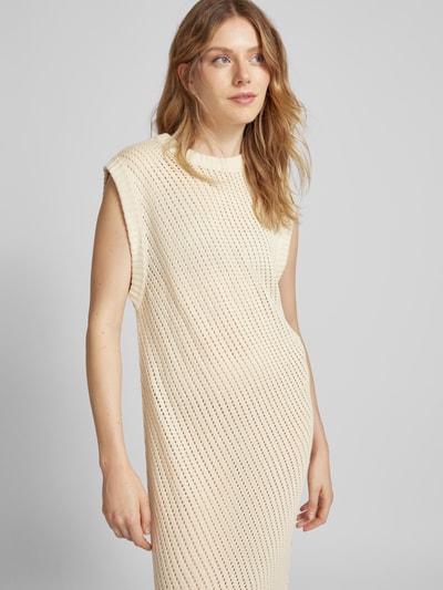 Vero Moda Strickkleid mit Lochmuster Modell 'MALTA' Ecru 3