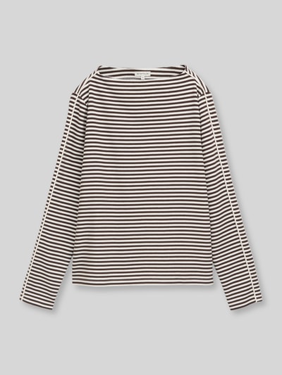 Tom Tailor pullover met relaxed fit van katoenmix Donkerbruin - 2