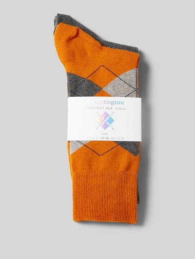 Burlington Socken mit Label-Detail im 2er-Pack Orange 3